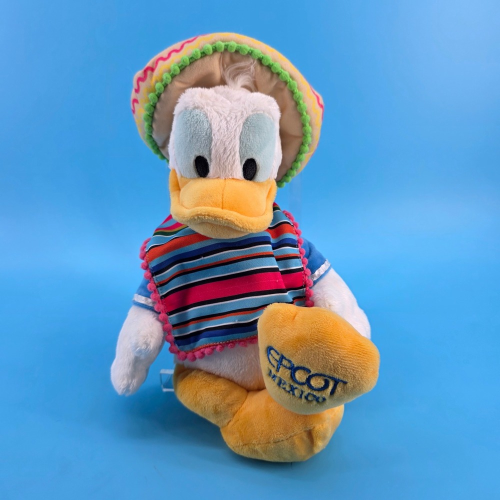 Disney Parks Epcot Mexico Donald Duck Three Caballeros Plush 12 Inch